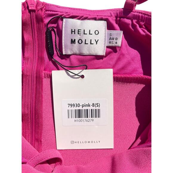 Hello Molly “Peachy Moments” Pink Bodycon Mini Dress NWT – Size Small US 4 - Picture 6 of 11